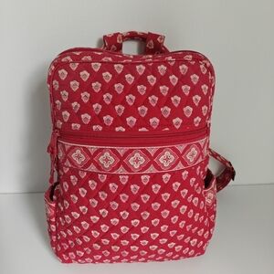 VERA BRADLEY 100% Cotton Quilted Nantucket Red Pattern 13" Small Backpack